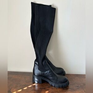 Black Knee-High Women's Stretch Boots